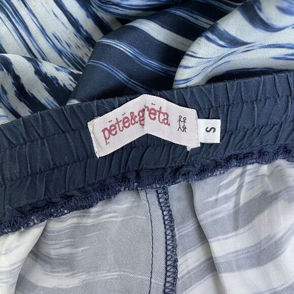 Johnny Was Pete Greta Pants Small Blue Elastic Waist Drawstring Lounge Cupro - Picture 9 of 11